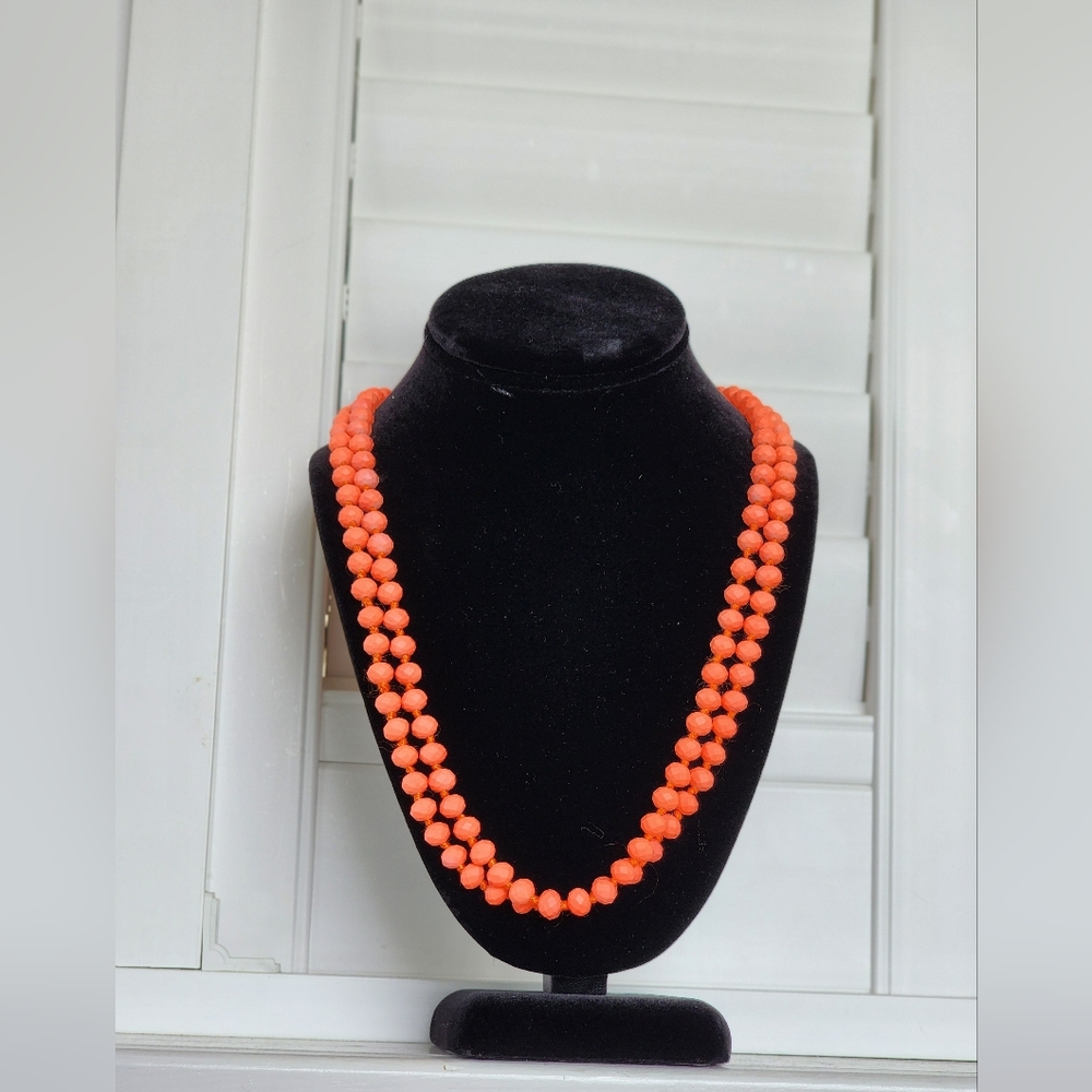 Orange beaded necklace